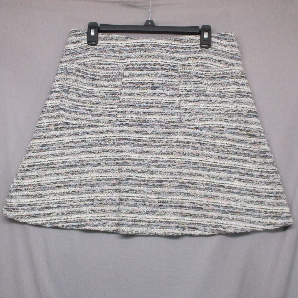 LOFT Aline Skirt W/Pockets Stripe Elastic‎ Skirt Heather Gray Women Size | M